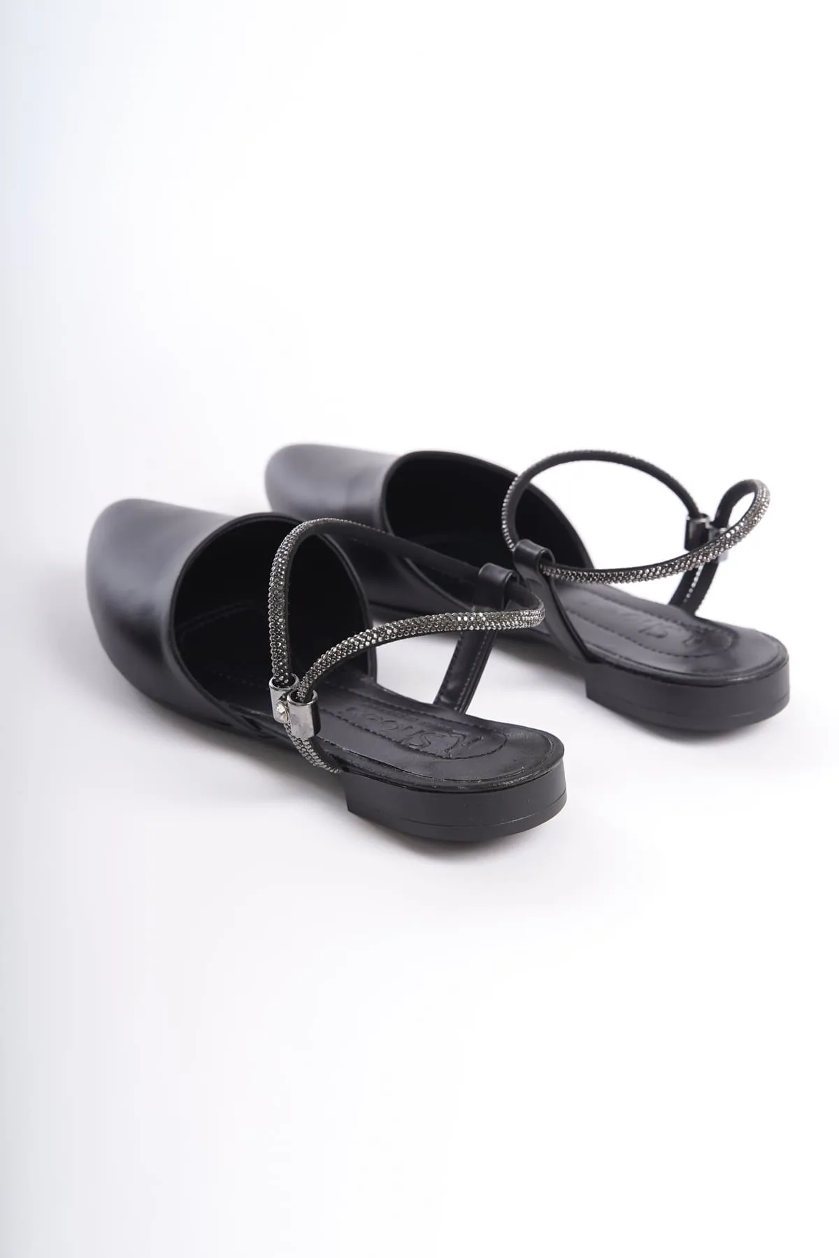 ARIANA Siyah Lastikli Ortopedik Rahat Taban Kadın Babet Ayakkabı