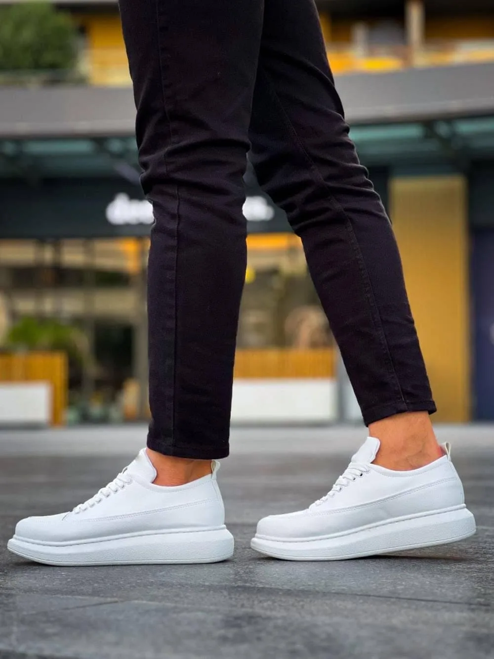 Joy Axel Bağcıklı Cilt Erkek Günlük Sneaker Ayakkabı Beyaz