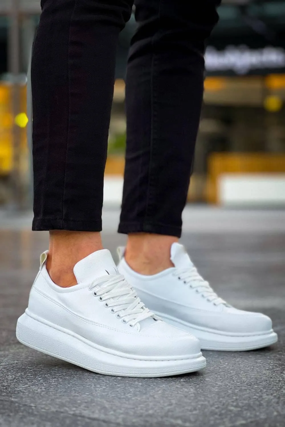 Joy Axel Bağcıklı Cilt Erkek Günlük Sneaker Ayakkabı Beyaz
