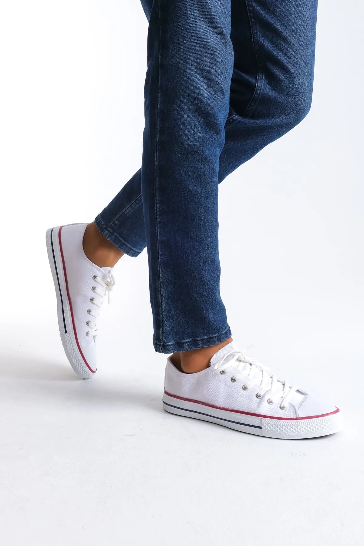 Joy Man JY0422 Luke Bağcıklı Keten Erkek Günlük Sneaker Ayakkabı Beyaz