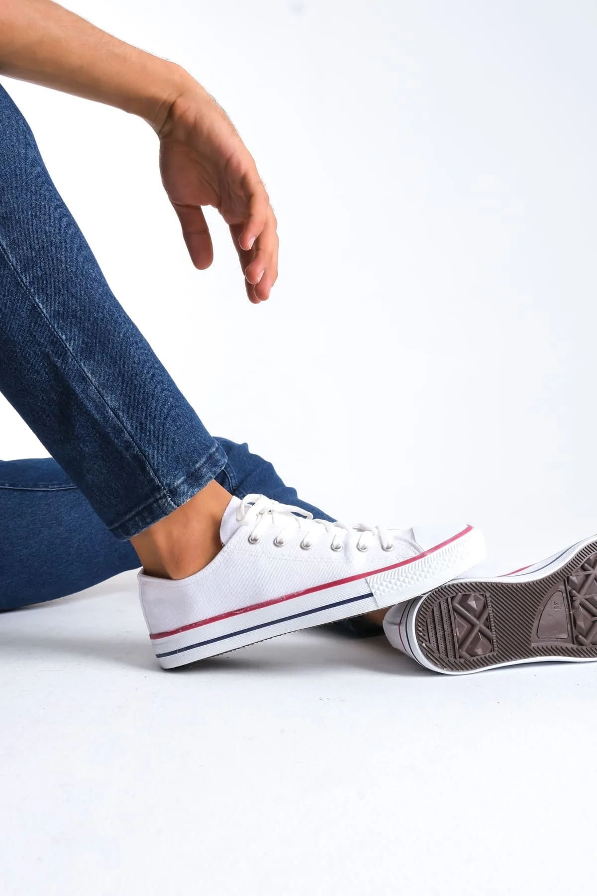 Joy Man JY0422 Luke Bağcıklı Keten Erkek Günlük Sneaker Ayakkabı Beyaz