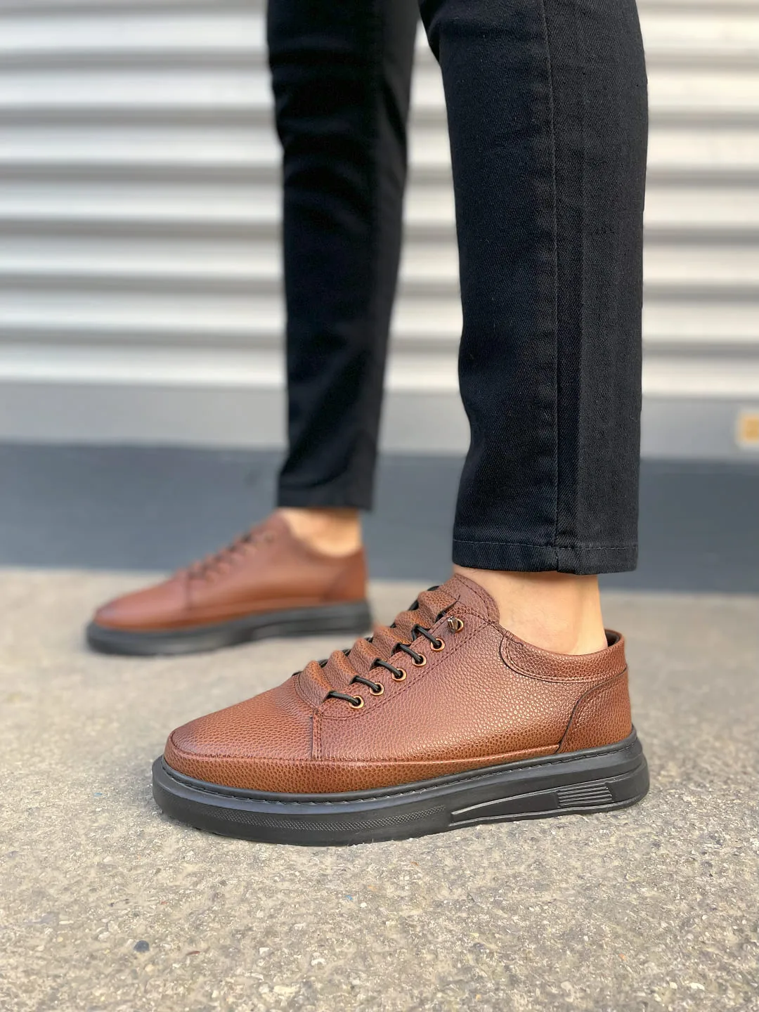 Joy Man JY0535 Prime Bağcıklı Cilt Erkek Günlük Sneaker Ayakkabı Taba