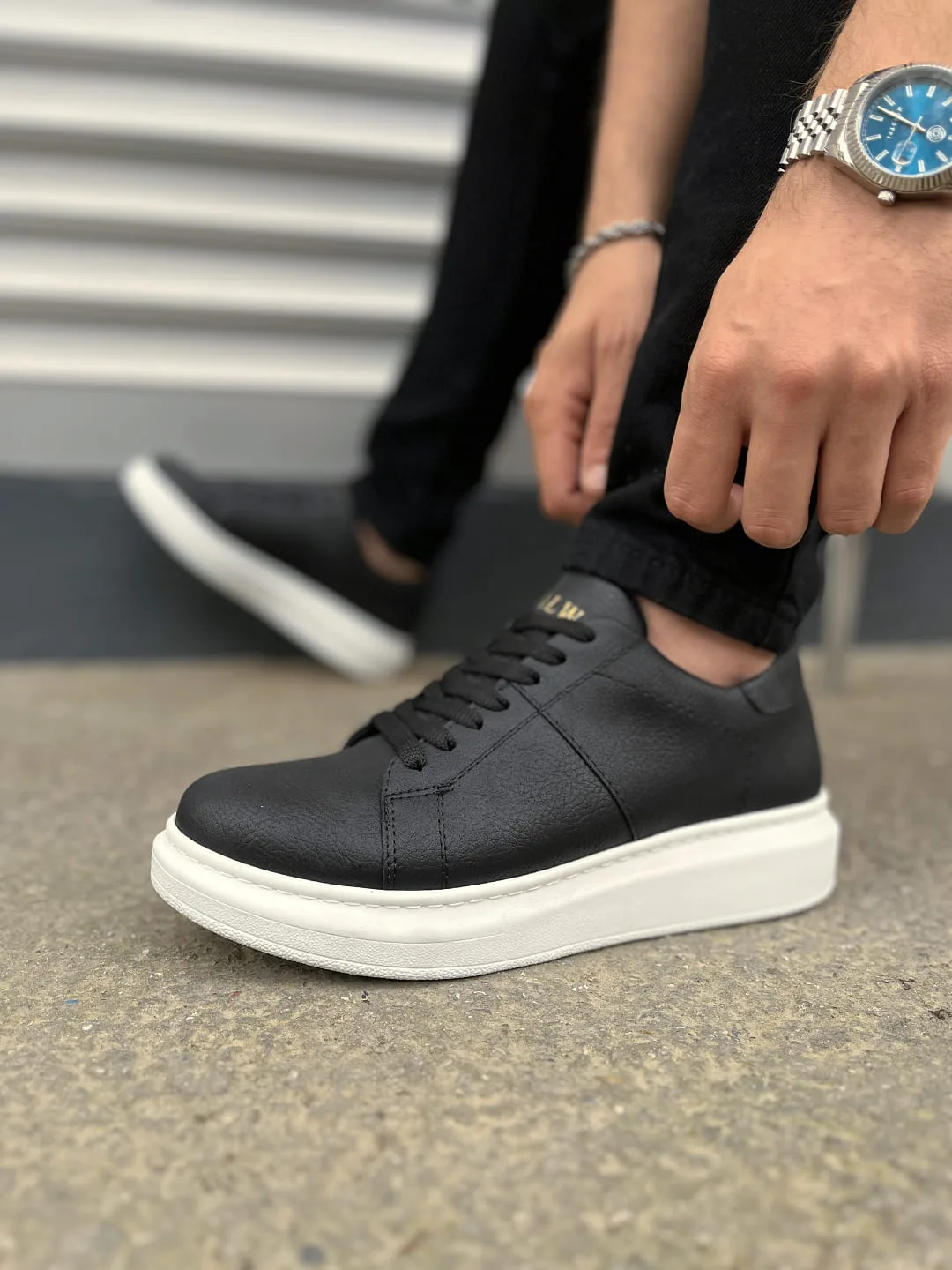 Joy Man JY151 Boost Erkek Günlük Sneaker Ayakkabı Cilt Siyah