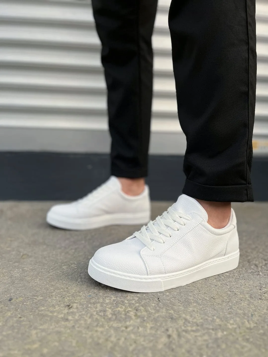 Joy Man JY165 Elite Bağcıklı Cilt Erkek Günlük Sneaker Ayakkabı Beyaz