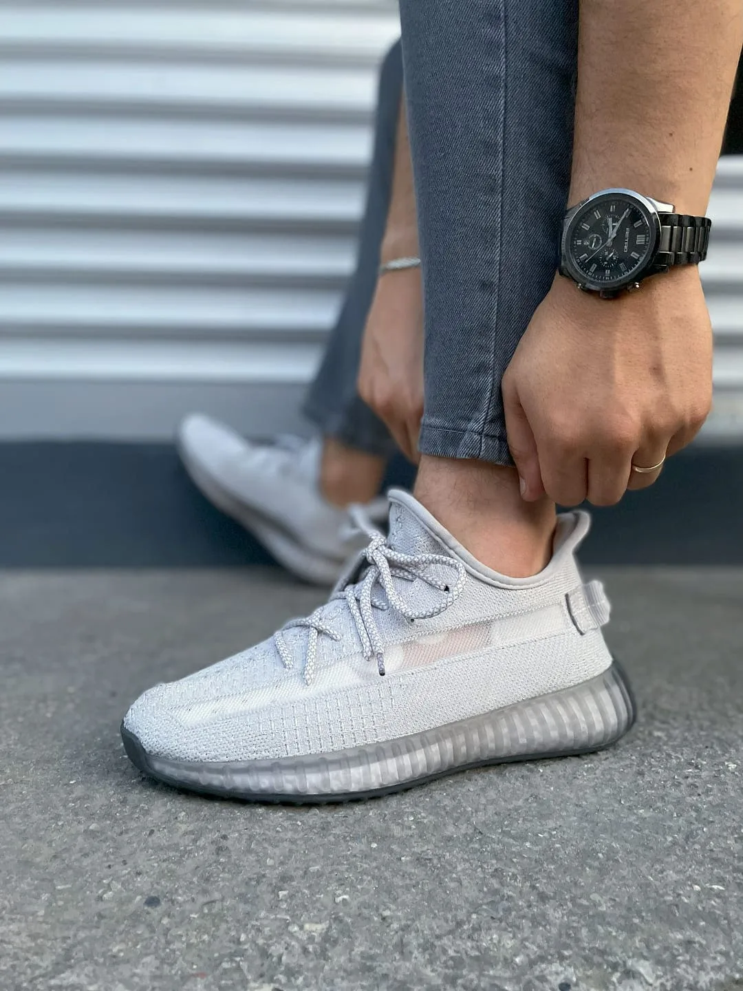 Joy Man JY305 Pulse Bağcıklı Triko Kumaş Erkek Günlük Spor Ayakkabı Gri