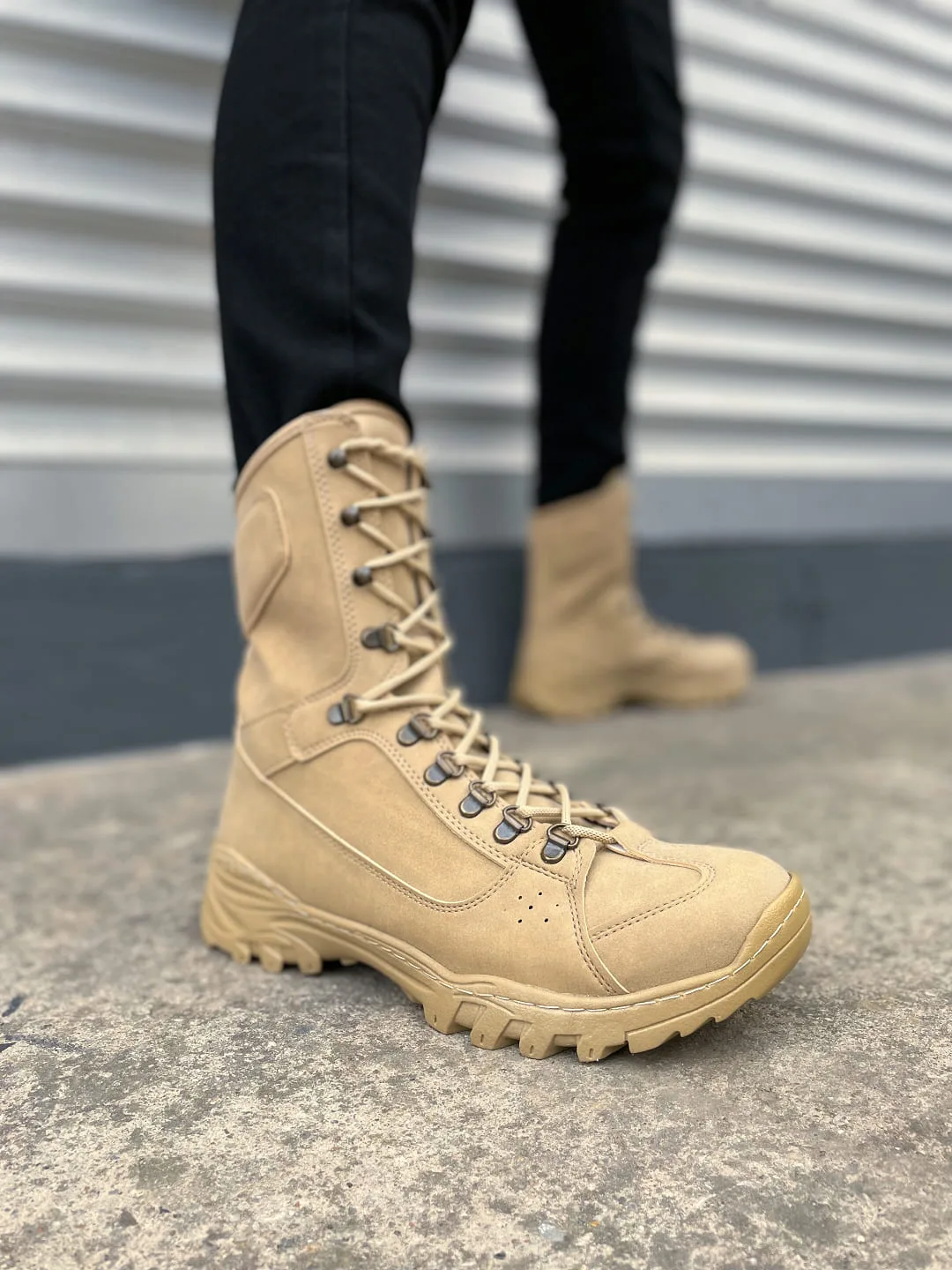 Joy Man JY999 Strike Bağcıklı Ortopedik Taban Günlük Süet Erkek Postal Bot Camel