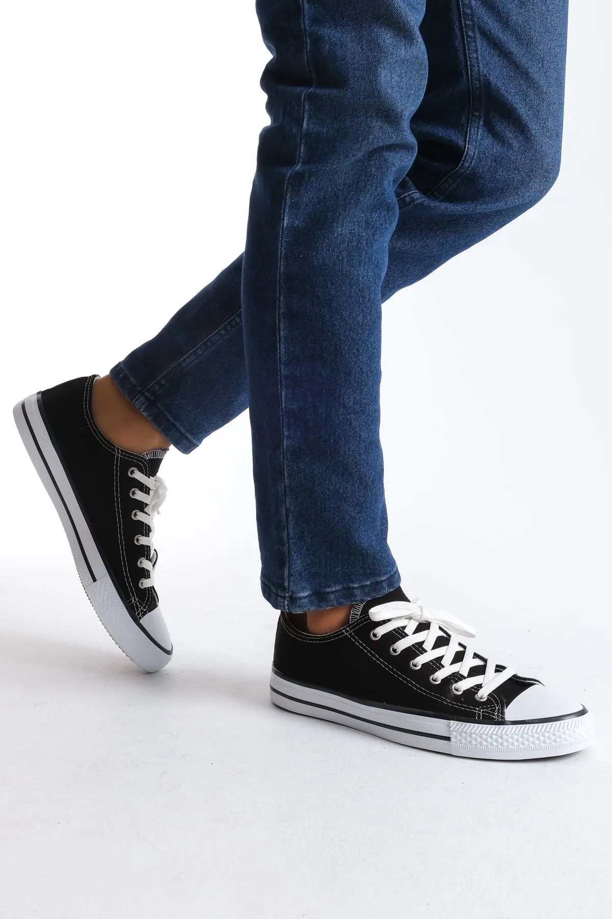 Joy Man Luke Bağcıklı Keten Erkek Günlük Sneaker Ayakkabı Siyah