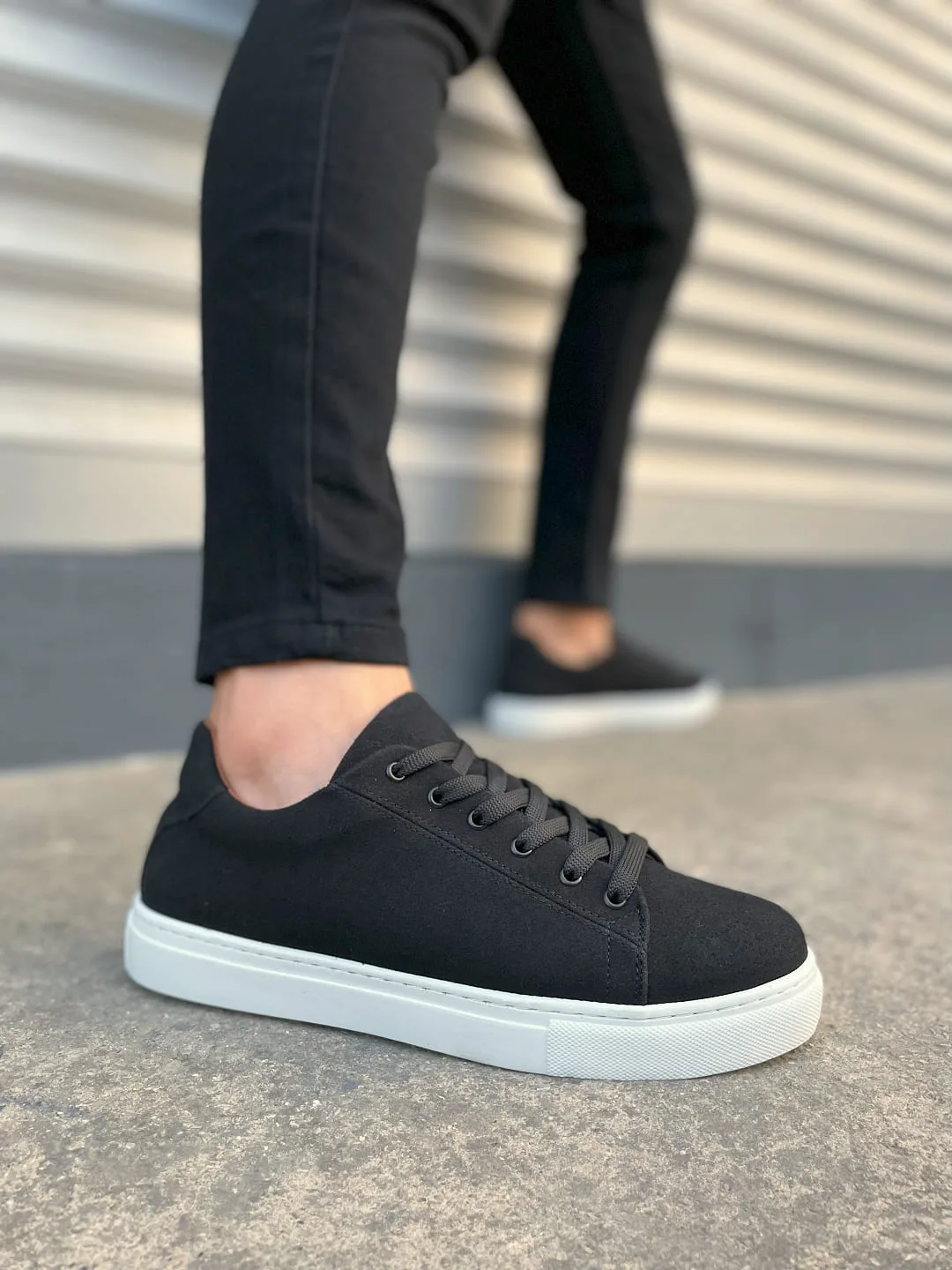Joy Man Mode Bağcıklı Süet Erkek Günlük Sneaker Ayakkabı Siyah