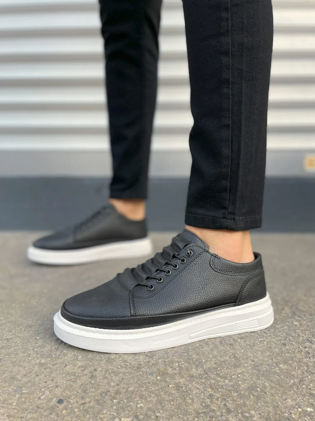 Joy Man Prime Bağcıklı Cilt Erkek Günlük Sneaker Ayakkabı Siyah