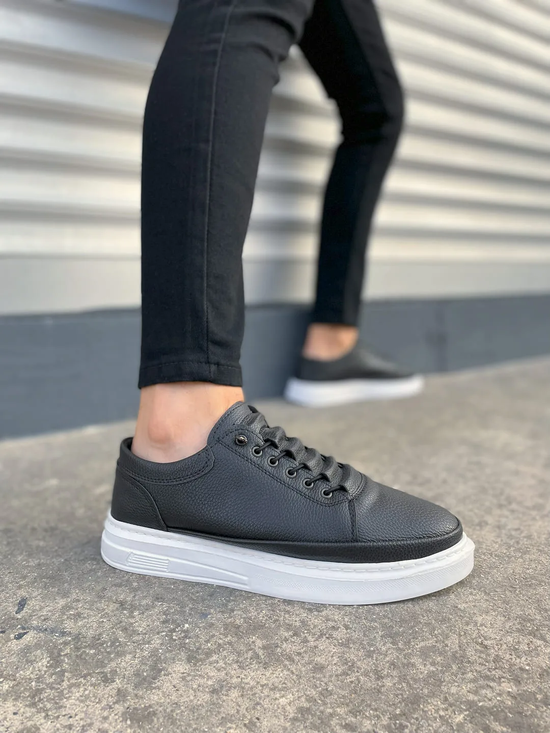 Joy Man Prime Bağcıklı Cilt Erkek Günlük Sneaker Ayakkabı Siyah